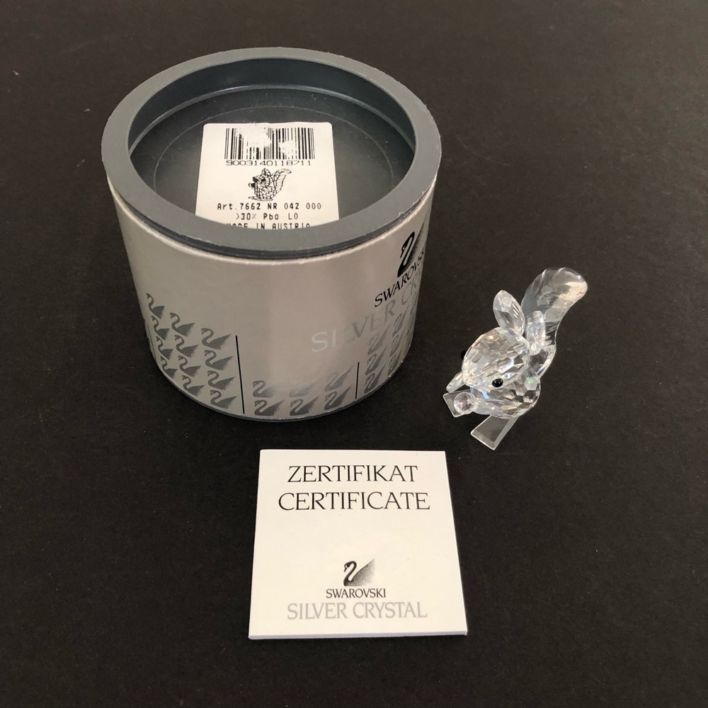 Swarovski Silver Crystal Figurine Squirrel Art 7662 NR 042 000 Australia NIB